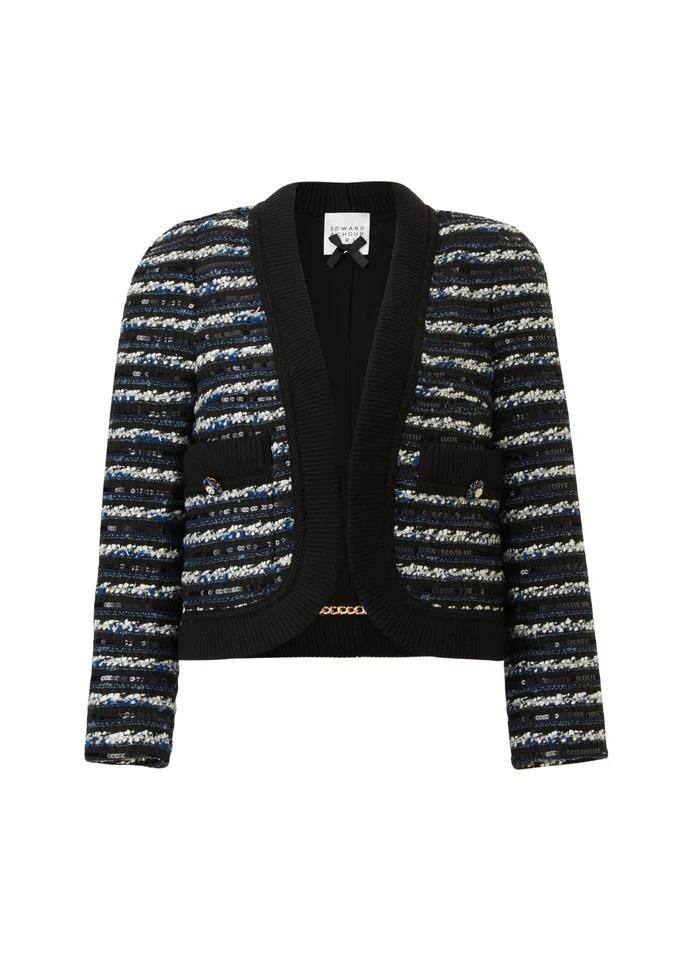 EDWARD ACHOUR JAQUETA RISCAS COM DETALHE DE MALHA