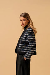 EDWARD ACHOUR JAQUETA RISCAS COM DETALHE DE MALHA