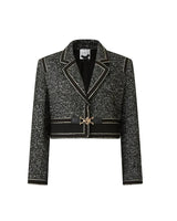 EDWARD ACHOUR CASACO CURTO PRETO E BRANCO