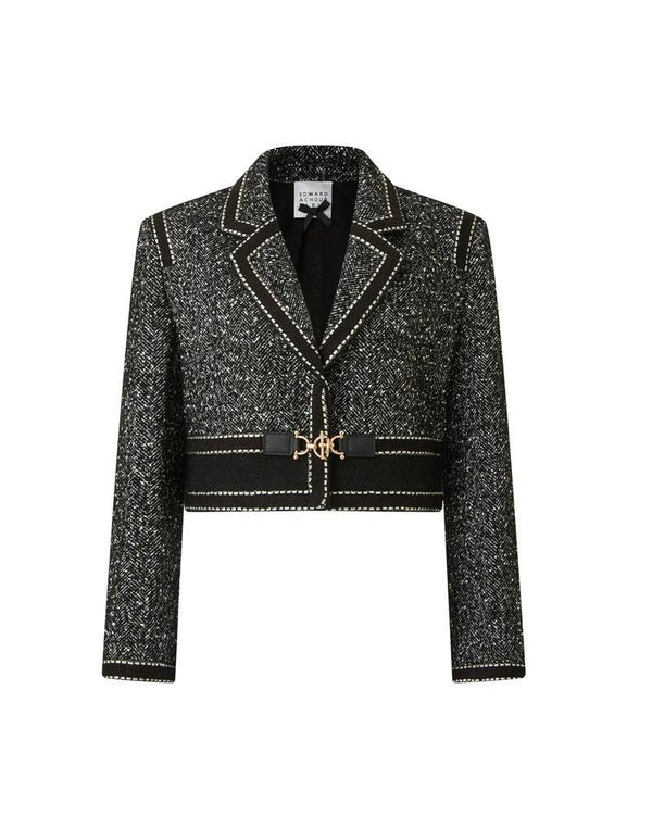 EDWARD ACHOUR CASACO CURTO PRETO E BRANCO