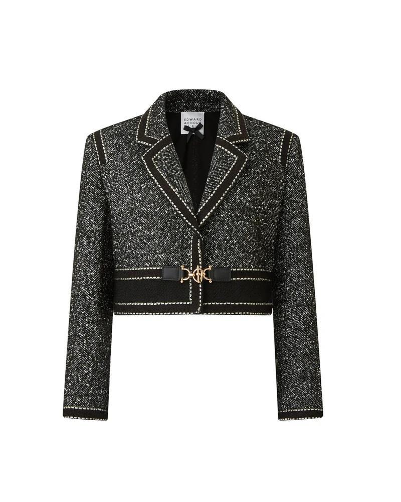 EDWARD ACHOUR CASACO CURTO PRETO E BRANCO