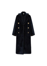 EDWARD ACHOUR CASACO DE PELO LONGO COM BOTÕES DOURADOS