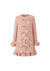 EDWARD ACHOUR VESTIDO EM TWEED  EM TONS PASTEL