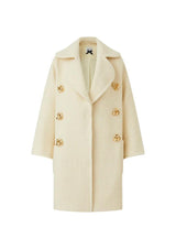 EDWARD ACHOUR PARIS CASACO DE LÃ COM BOTÕES DOURADOS