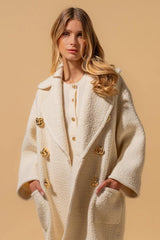 EDWARD ACHOUR PARIS CASACO DE LÃ COM BOTÕES DOURADOS
