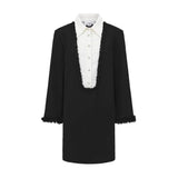 EDWARD ACHOUR PARIS VESTIDO PRETO COM PALETES