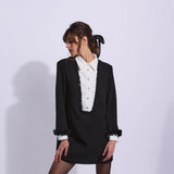 EDWARD ACHOUR PARIS VESTIDO PRETO COM PALETES