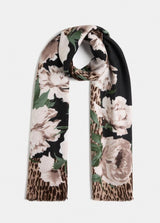 LIU.JO LENÇO CASTANHO ESTAMPA  FLORAL