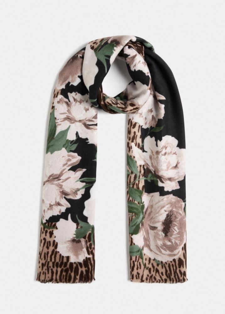 LIU.JO LENÇO CASTANHO ESTAMPA  FLORAL