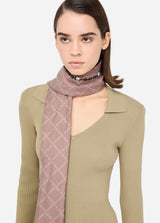 LIU.JO LENÇO BEGE COM LOGO E PRINT ANIMAL