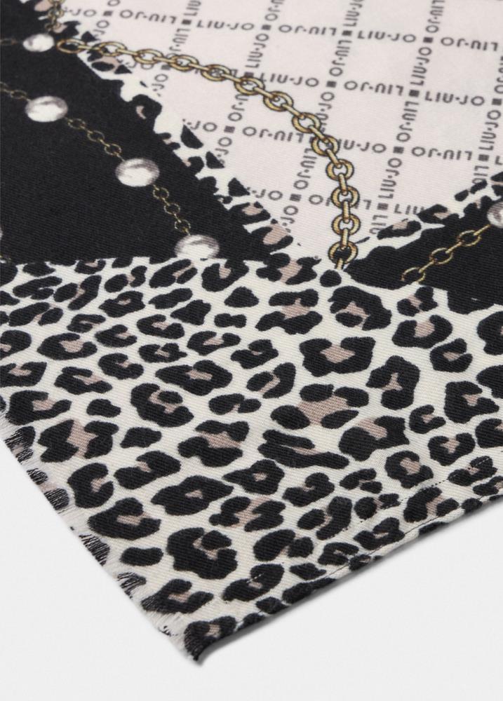 LIU.JO LENÇO COM LOGO ESTAMPADO E PRINT ANIMAL