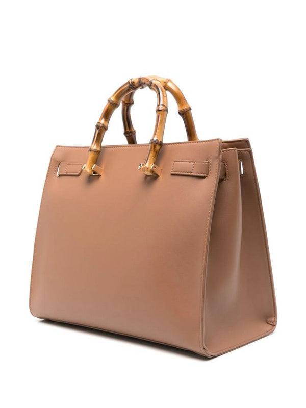 LIU.JO CARTEIRA CAMEL COM ALÇAS DE BAMBU