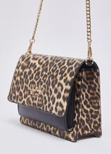 LIU.JO SACO CROSSBODY DE IMPRESSÃO ANIMAL PRINT MÉDIO