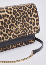 LIU.JO SACO CROSSBODY DE IMPRESSÃO ANIMAL PRINT MÉDIO