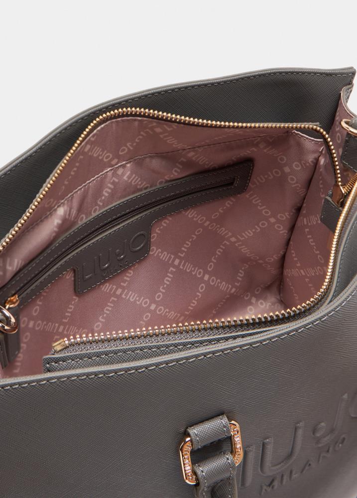 LIU.JO CARTEIRA CINZA COM LOGO