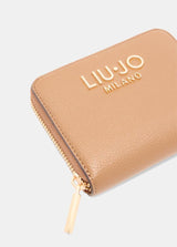 LIU.JO PORTA MOEDAS CAMEL COM LOGOTIPO