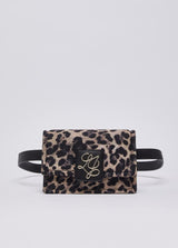 LIU.JO CARTEIRA LEOPARDO PEQUENA COM LOGO DOURADO