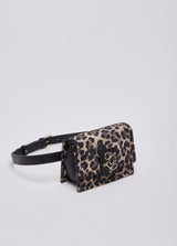 LIU.JO CARTEIRA LEOPARDO PEQUENA COM LOGO DOURADO