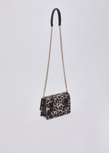 LIU.JO CARTEIRA LEOPARDO PEQUENA COM LOGO DOURADO