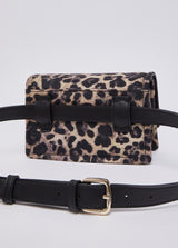 LIU.JO CARTEIRA LEOPARDO PEQUENA COM LOGO DOURADO