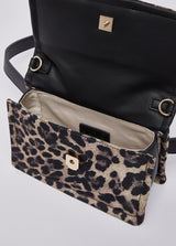 LIU.JO CARTEIRA LEOPARDO PEQUENA COM LOGO DOURADO