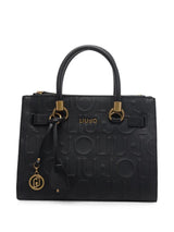 LIU.JO SHOPPING BAG PRETO COM LOGO EM RELEVO