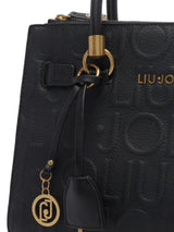 LIU.JO SHOPPING BAG PRETO COM LOGO EM RELEVO