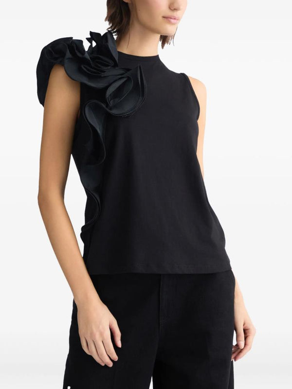 LIU.JO T-SHIRT PRETA COM FOLHO