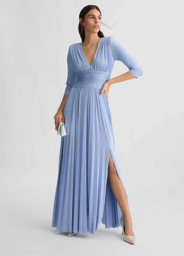 LIU.JO VESTIDO PLISSADO AZUL