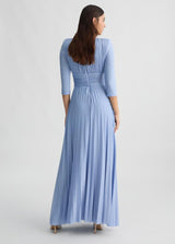 LIU.JO VESTIDO PLISSADO AZUL