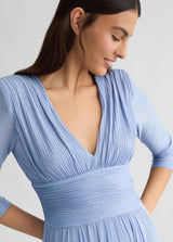 LIU.JO VESTIDO PLISSADO AZUL