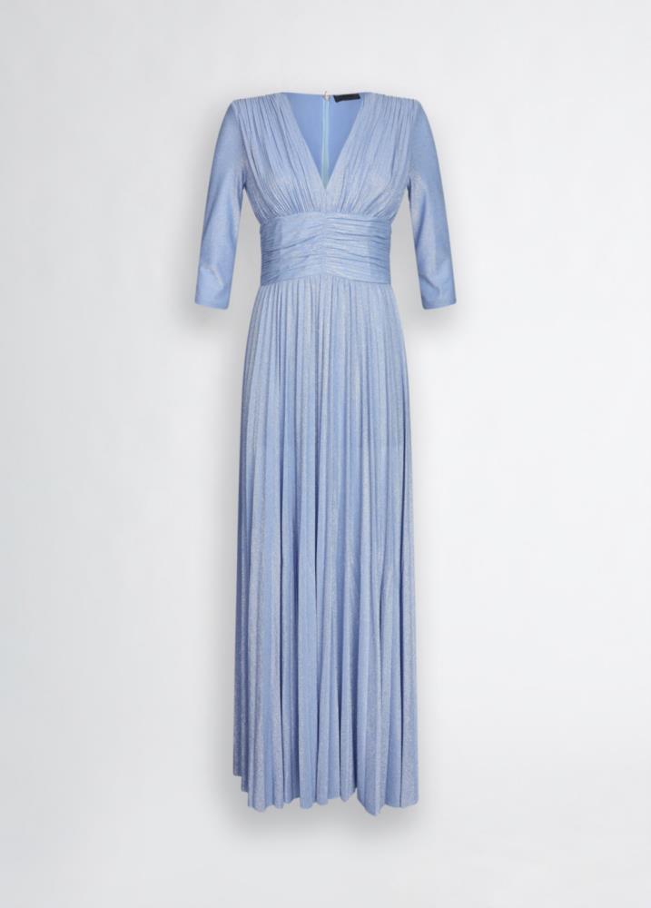 LIU.JO VESTIDO PLISSADO AZUL