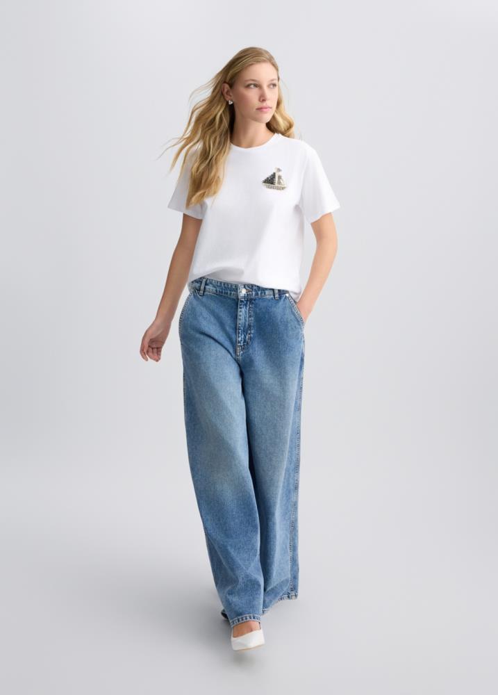 LIU.JO T-SHIRT BRANCA COM BARCO