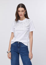 LIU.JO T-SHIRT BRANCA COM STRASS
