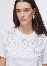 LIU.JO T-SHIRT BRANCA COM STRASS