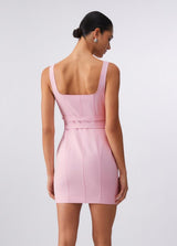 LIU.JO VESTIDO ROSA CURTO COM FIVELAS