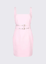 LIU.JO VESTIDO ROSA CURTO COM FIVELAS