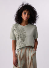 LIU.JO T-SHIRT COM ESTAMPA E BORDADO