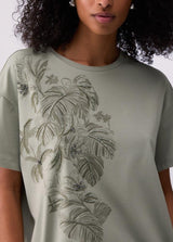 LIU.JO T-SHIRT COM ESTAMPA E BORDADO