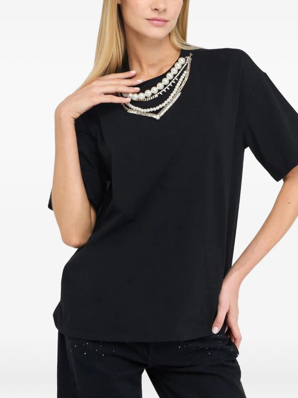 LIU.JO T- SHIRT COM PEROLAS E STRASS