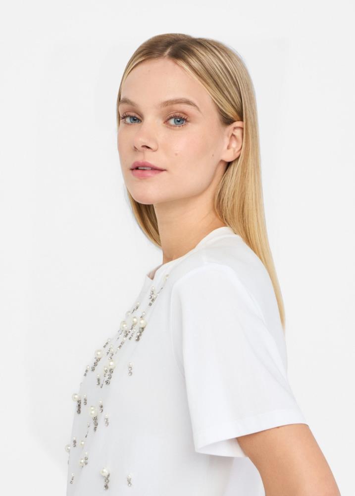 LIU.JO T-SHIRT COM PEROLAS E STRASS
