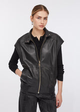 LIU.JO COLETE DE PELE PRETO