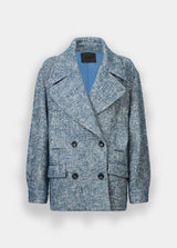 LIU.JO CASACO AZUL DE LÃ E ALPACA