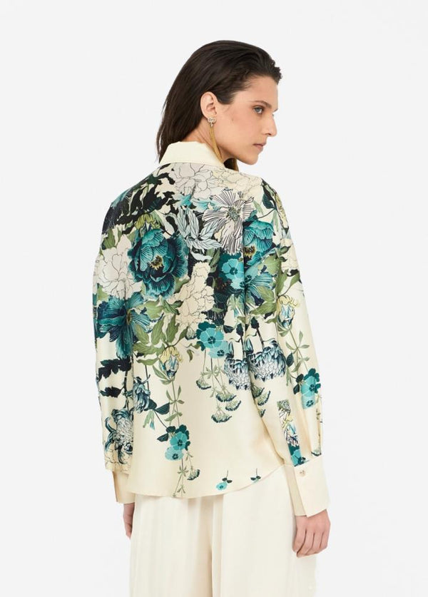LIU.JO BLUSA BEGE  COM ESTAMPA FLORAL