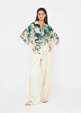 LIU.JO BLUSA BEGE  COM ESTAMPA FLORAL
