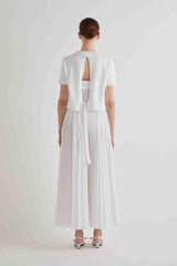 MEIMEIJ VESTIDO BRANCO COM MALHA