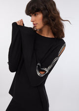 LIU.JO MALHA PRETA COM BRILHO