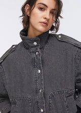 LIU.JO JAQUETA DE GANGA COM BORDADOS NA PARTE DE TRÁS