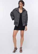 LIU.JO JAQUETA DE GANGA COM BORDADOS NA PARTE DE TRÁS