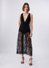 LIU.JO VESTIDO DE RENDA COMPRIDO